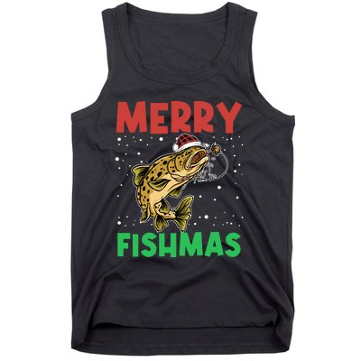 Merry Fishmas For Fisher – Xmas Christmas Fishing Long Sleeve Tank Top