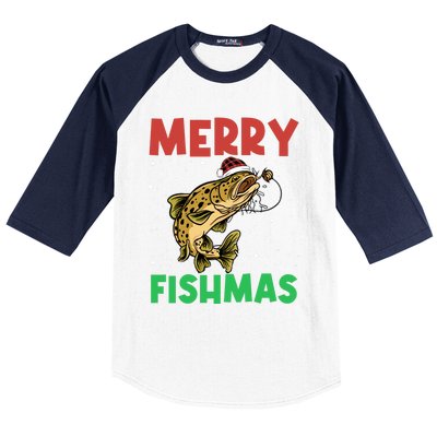 Merry Fishmas For Fisher – Xmas Christmas Fishing Long Sleeve Baseball Sleeve Shirt