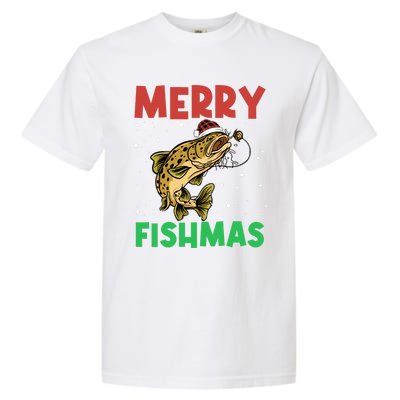 Merry Fishmas For Fisher – Xmas Christmas Fishing Long Sleeve Garment-Dyed Heavyweight T-Shirt