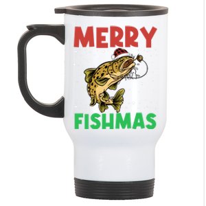 Merry Fishmas For Fisher – Xmas Christmas Fishing Long Sleeve Stainless Steel Travel Mug