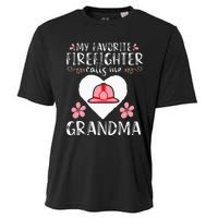 My Favorite Firefighter Calls Me Grandma Mom Cooling Performance Crew T-Shirt