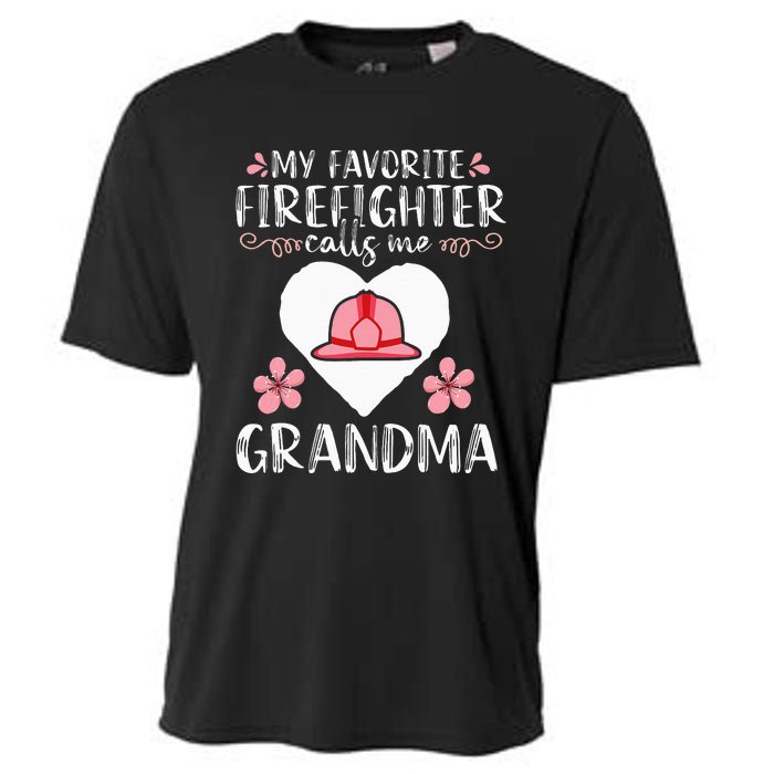 My Favorite Firefighter Calls Me Grandma Mom Cooling Performance Crew T-Shirt