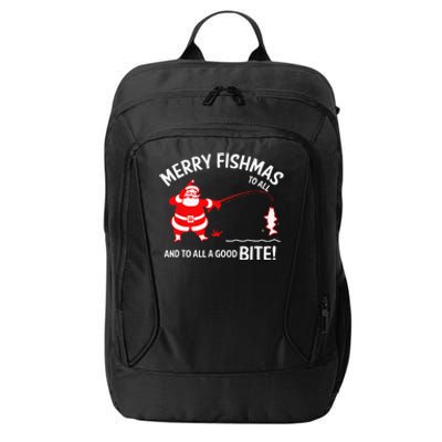 Merry Fishmas Funny Fish Fishing Fisherman Christmas Xmas City Backpack