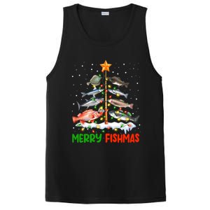 Merry Fishmas Funny Christmas Tree Lights Fish Fishing Rod Gift PosiCharge Competitor Tank