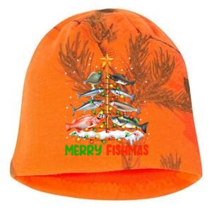 Merry Fishmas Funny Christmas Tree Lights Fish Fishing Rod Gift Kati - Camo Knit Beanie