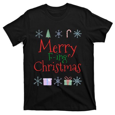 Merry Fucking (Fing) Christmas Funny Sarcastic Quote T-Shirt