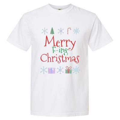 Merry Fucking (Fing) Christmas Funny Sarcastic Quote Garment-Dyed Heavyweight T-Shirt