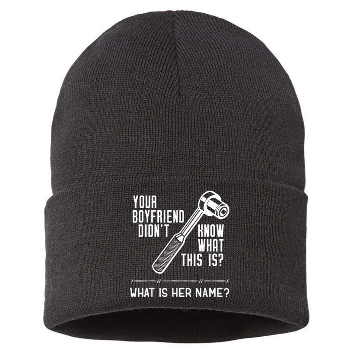 Mechanic Fun For Car Mechanics And DIY Handyman Sustainable Knit Beanie