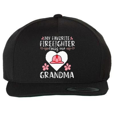 My Favorite Firefighter Calls Me Grandma Mom Women Cute Gift Wool Snapback Cap