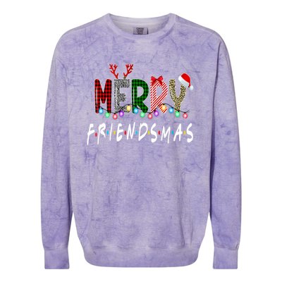 Merry Friendsmas Friends Christmas Matching Xmas Gift Colorblast Crewneck Sweatshirt