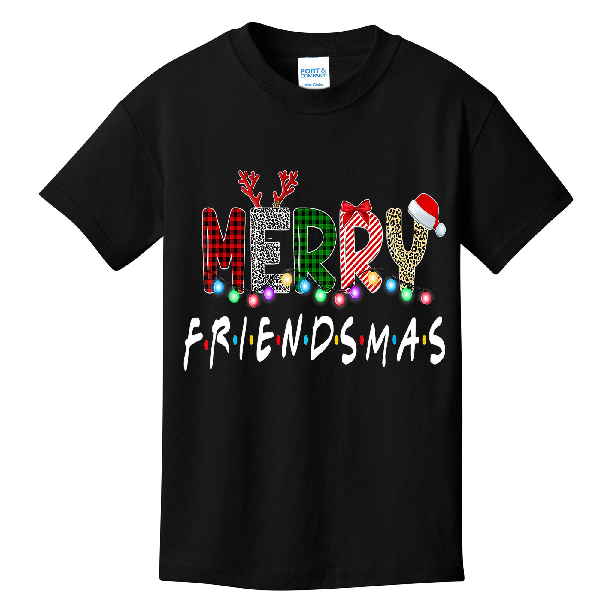Merry Friendsmas Friends Christmas Matching Xmas Gift Kids T-Shirt