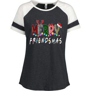 Merry Friendsmas Friends Christmas Matching Xmas Gift Enza Ladies Jersey Colorblock Tee