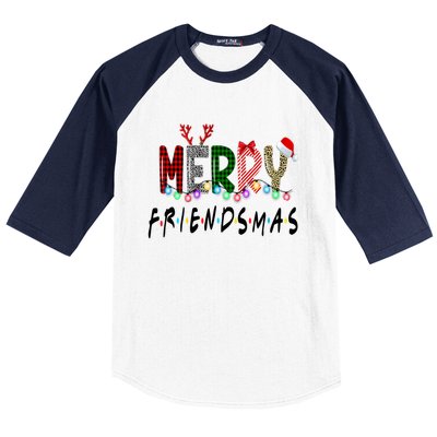 Merry Friendsmas Friends Christmas Matching Xmas Gift Baseball Sleeve Shirt