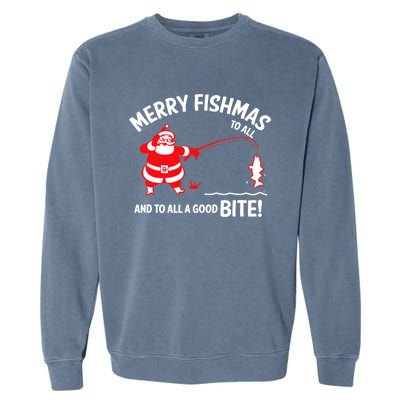 Merry Fishmas Funny Fish Fishing Fisher Christmas Xmas Cute Gift Garment-Dyed Sweatshirt