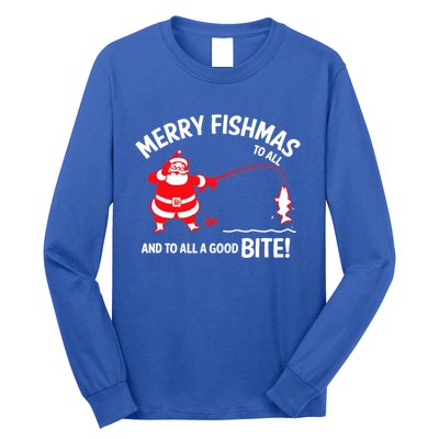 Merry Fishmas Funny Fish Fishing Fisher Christmas Xmas Cute Gift Long Sleeve Shirt