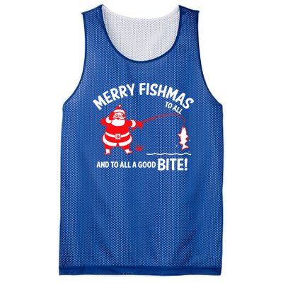 Merry Fishmas Funny Fish Fishing Fisher Christmas Xmas Cute Gift Mesh Reversible Basketball Jersey Tank