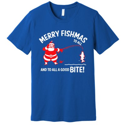 Merry Fishmas Funny Fish Fishing Fisher Christmas Xmas Cute Gift Premium T-Shirt