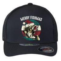 Merry Fishmas Funny Christmas Fishing Lover Fisherman Angler Flexfit Unipanel Trucker Cap