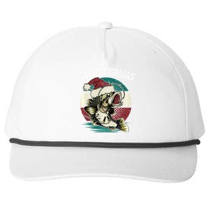 Merry Fishmas Funny Christmas Fishing Lover Fisherman Angler Snapback Five-Panel Rope Hat