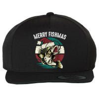 Merry Fishmas Funny Christmas Fishing Lover Fisherman Angler Wool Snapback Cap