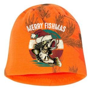 Merry Fishmas Funny Christmas Fishing Lover Fisherman Angler Kati - Camo Knit Beanie