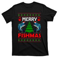 Merry Fishmas Funny Fish Fishing Ugly Christmas T-Shirt