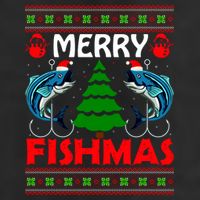 Merry Fishmas Funny Fish Fishing Ugly Christmas 11oz C Handle Ceramic Mug
