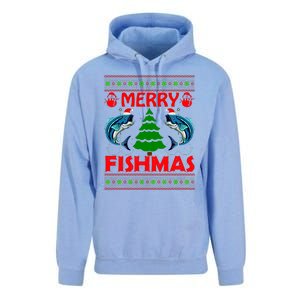 Merry Fishmas Funny Fish Fishing Ugly Christmas Unisex Surf Hoodie