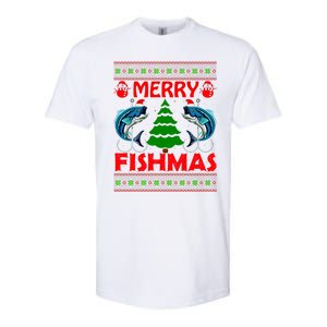 Merry Fishmas Funny Fish Fishing Ugly Christmas Softstyle CVC T-Shirt