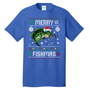 Merry Fishmas Funny Fish Fishing Fisher Ugly Christmas Gift Tall T-Shirt