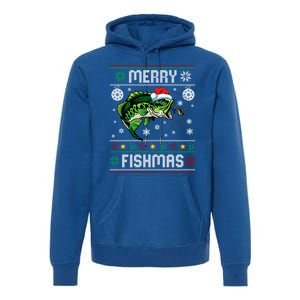 Merry Fishmas Funny Fish Fishing Fisher Ugly Christmas Gift Premium Hoodie