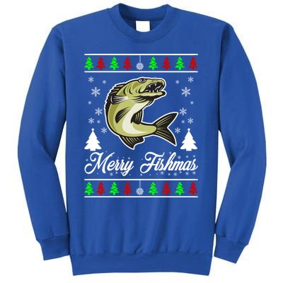 Merry Fishmas Funny Fisher Christmas Funny Gift Sweatshirt