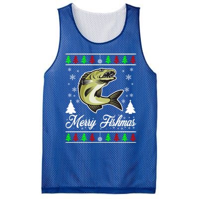 Merry Fishmas Funny Fisher Christmas Funny Gift Mesh Reversible Basketball Jersey Tank