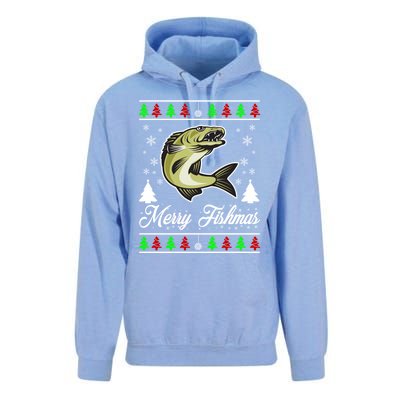 Merry Fishmas Funny Fisher Christmas Funny Gift Unisex Surf Hoodie