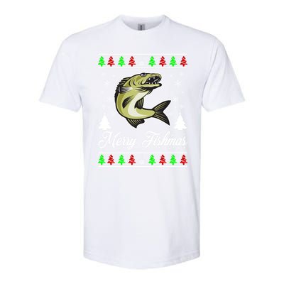 Merry Fishmas Funny Fisher Christmas Funny Gift Softstyle CVC T-Shirt