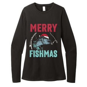 Merry Fishmas Funny Christmas For Family Fish Fisher Gift Womens CVC Long Sleeve Shirt