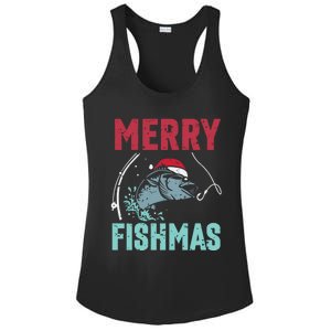 Merry Fishmas Funny Christmas For Family Fish Fisher Gift Ladies PosiCharge Competitor Racerback Tank