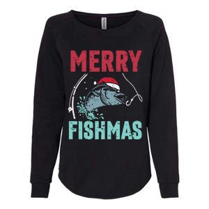 Merry Fishmas Funny Christmas For Family Fish Fisher Gift Womens California Wash Sweatshirt