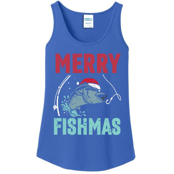 Merry Fishmas Funny Christmas For Family Fish Fisher Gift Ladies Essential Tank