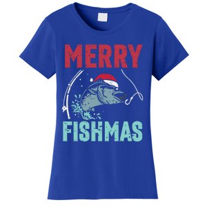 Merry Fishmas Funny Christmas For Family Fish Fisher Gift Women's T-Shirt