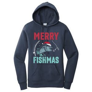 Merry Fishmas Funny Christmas For Family Fish Fisher Gift Women's Pullover Hoodie