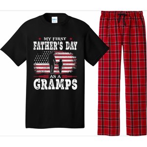 My First Fathers Day As A Gramps American Flag New Grandpa Great Gift Pajama Set