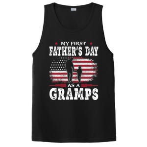 My First Fathers Day As A Gramps American Flag New Grandpa Great Gift PosiCharge Competitor Tank