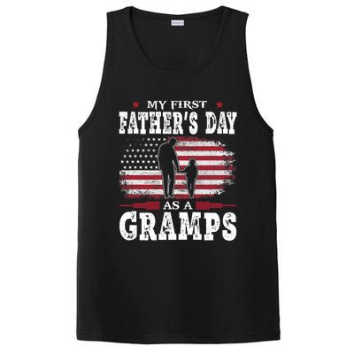 My First Fathers Day As A Gramps American Flag New Grandpa Great Gift PosiCharge Competitor Tank