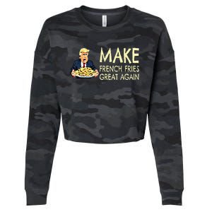 Make French Fries Great Again Trump 2024 French Fry Cropped Pullover Crew