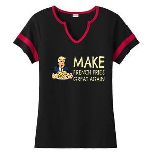 Make French Fries Great Again Trump 2024 French Fry Ladies Halftime Notch Neck Tee