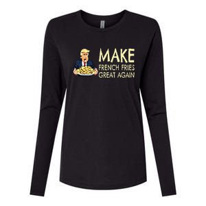 Make French Fries Great Again Trump 2024 French Fry Womens Cotton Relaxed Long Sleeve T-Shirt