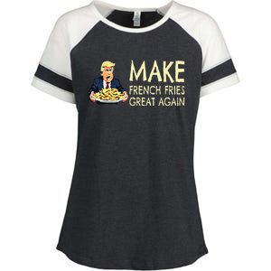 Make French Fries Great Again Trump 2024 French Fry Enza Ladies Jersey Colorblock Tee