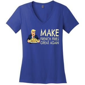 Make French Fries Great Again Trump 2024 French Fry Women's V-Neck T-Shirt