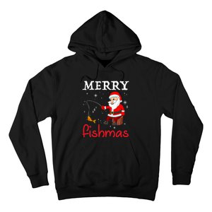 Merry Fishmas Funny Santa Claus Fishing Puns Christmas Fish Hoodie